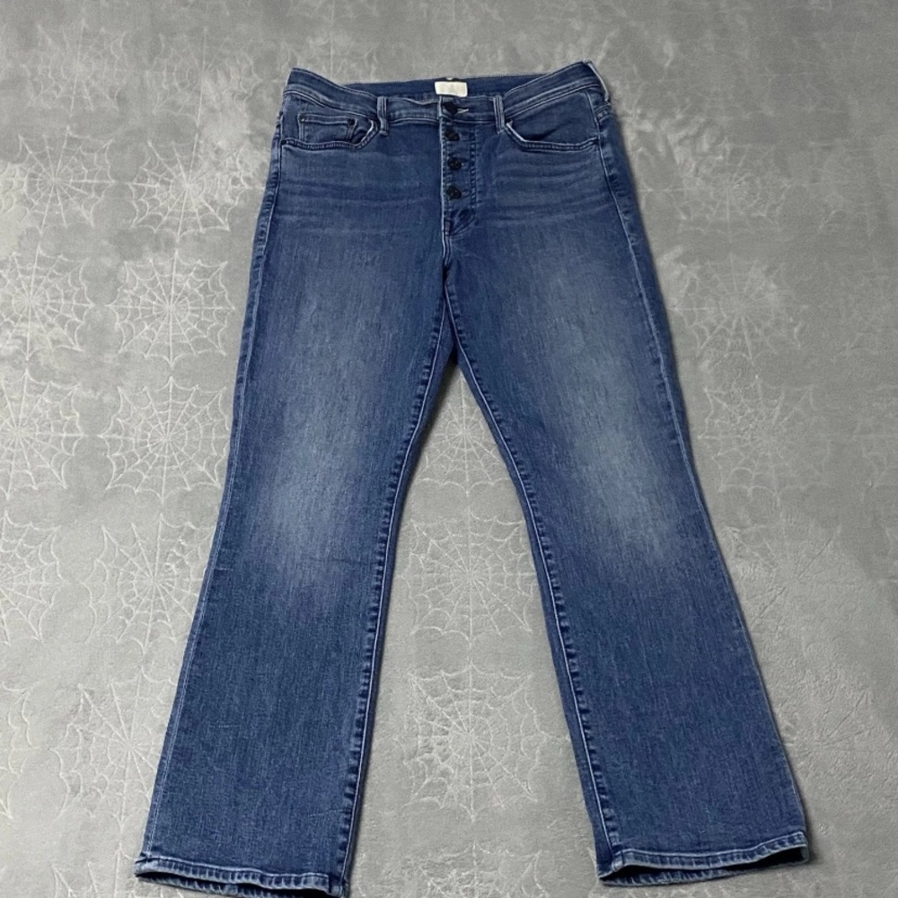 MOTHER Jeans Womens 30 Blue The Pixie Insider Ankle Button Fly Group Bathing